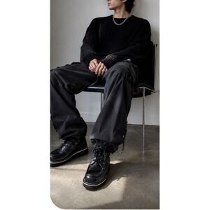 Xray Footwear Mens Black Pebbled Moc Toe Lace Up Lug Sole Boots Streetwear
